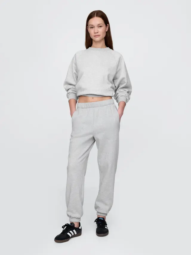 Γκρι High Rise Boyfriend Jogger Παντελόνι Heather grey