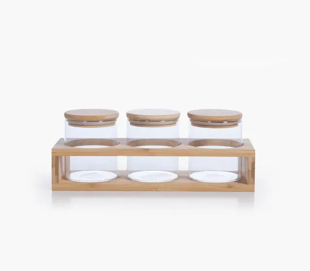 Nef-Nef Homeware Βάζο Με Καπάκι 3 τεμ. Fonten -10,3 8x9,2 Διάφανο