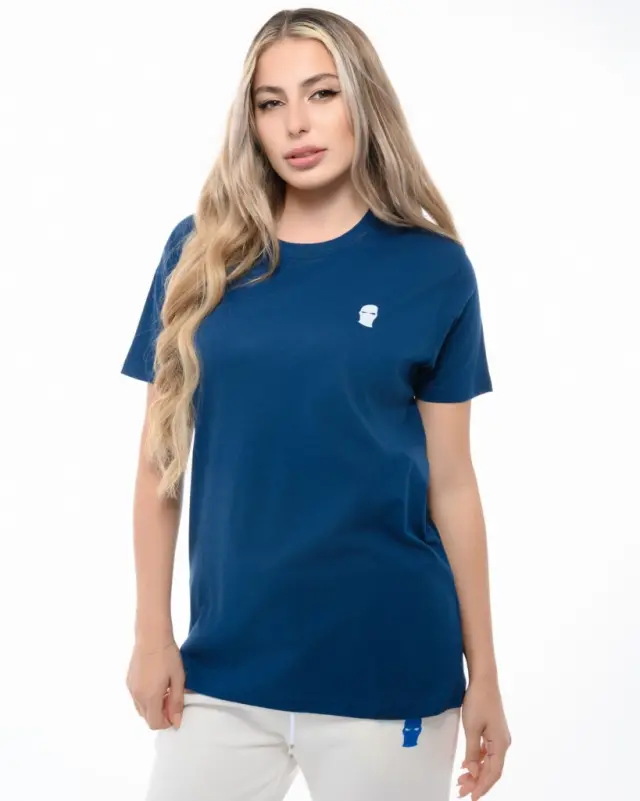 Ghetto Navy Blue T-Shirt Mask White Logo | Unisex Streetwear 2