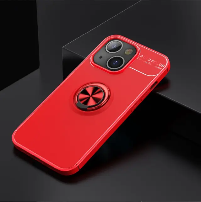 Θήκη Ancus AutoFocus Shock Proof με Ring Holder για Apple iPhone 13 mini Κόκκινο