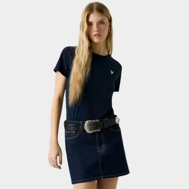Guess - Γυναικείο T-Shirt Regular Fit W4YI10J1314-A71W Μπλε Σκούρο - XL