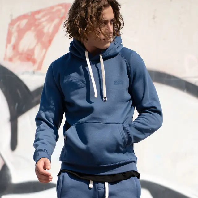 Φούτερ Noshame® Indigo με τύπωμα και κουκουλα - 512419 - S