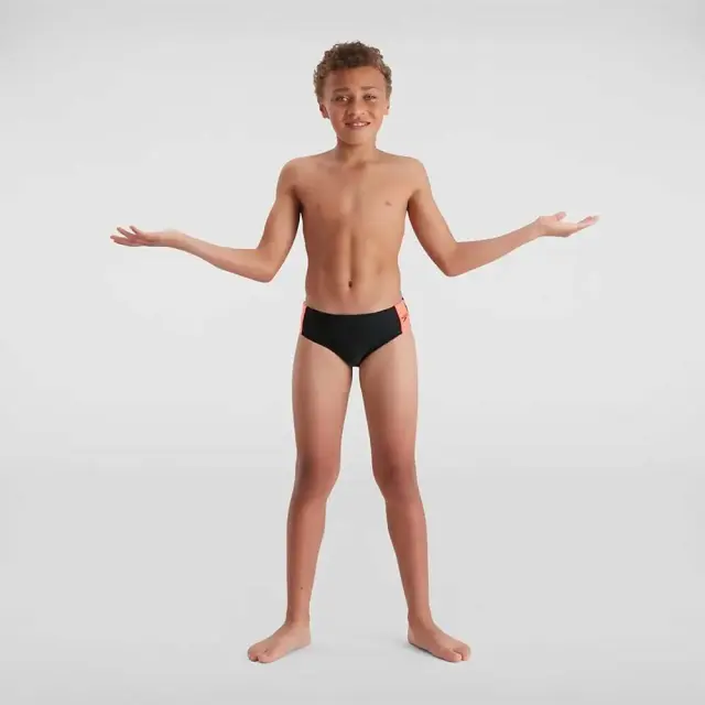 Speedo Boy's Boomo Logo Splice 5cm Brief Swim Slip Μαύρο 812868B441 (Speedo) - 152