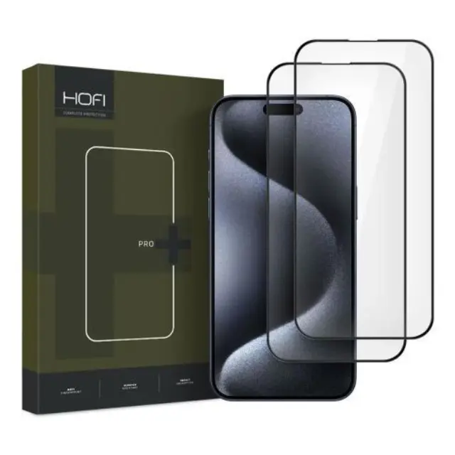 Tempered Glass Full Face Hofi Pro+ Apple iPhone 16 Pro/ 17/ 17 Pro Μαύρο (2 τεμ.) N65938