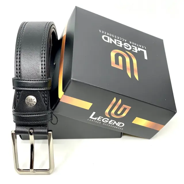 Μαύρη Δερμάτινη Ζώνη Full Grain 3,5 cm 2