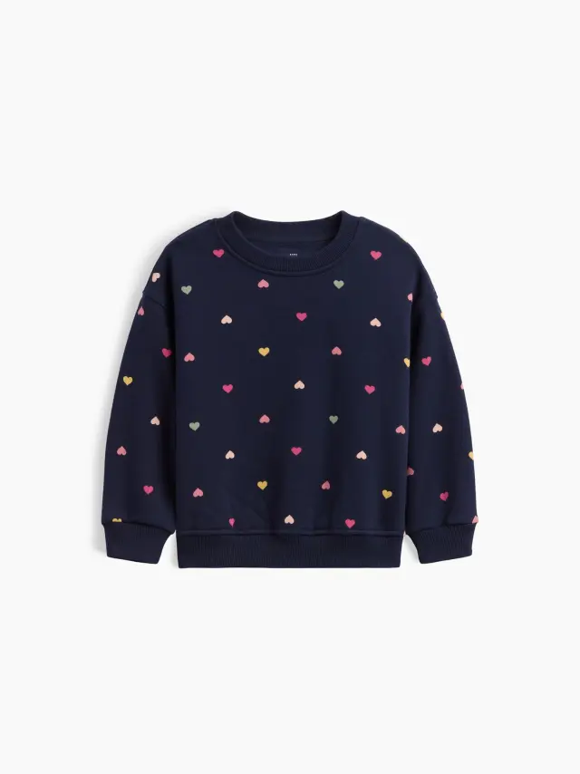 Βρεφικό & Νηπιακό VintageSoft Φούτερ με Τύπωμα Navy multi hearts
