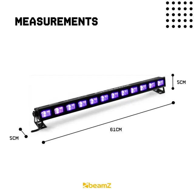 BEAMZ BUV123 ΜΠΑΡΑ ΦΩΤΙΣΜΟΥ UV LED 3