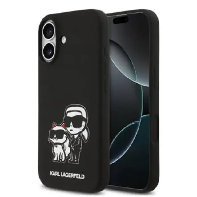 Karl Lagerfeld Liquid Silicone K&CH Sketch MagSafe Case for iPhone 17 Black