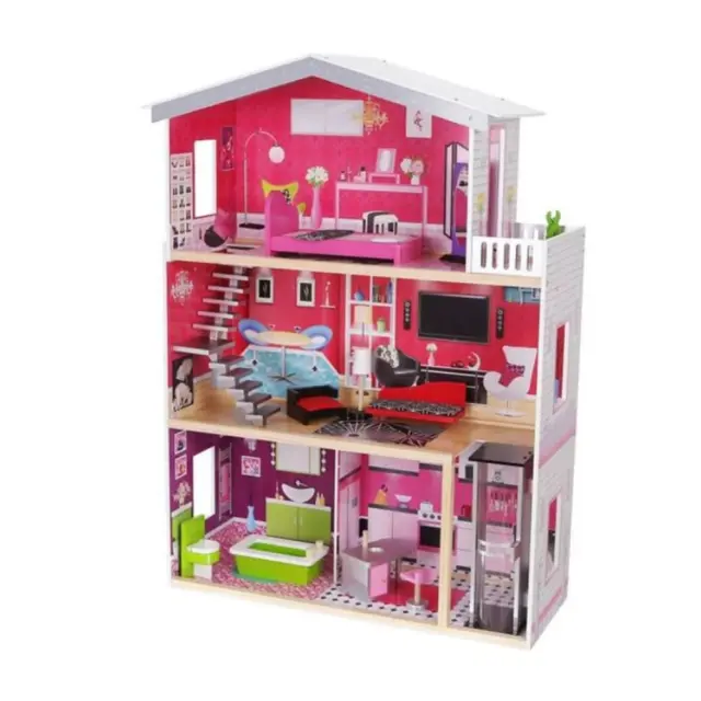 MONI TOYS - 4118 Wooden doll house Isabella - 3800146220334