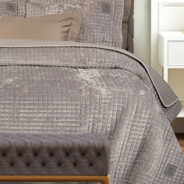 Κουβερλί 240x250 King Size Classic Greenwich Polo Club 4432 Taupe 100% Microfiber 2
