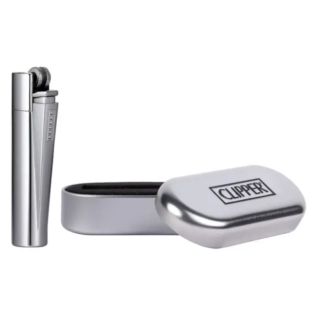 Clipper The Bulldog Silver Metal Lighters + Giftbox 2