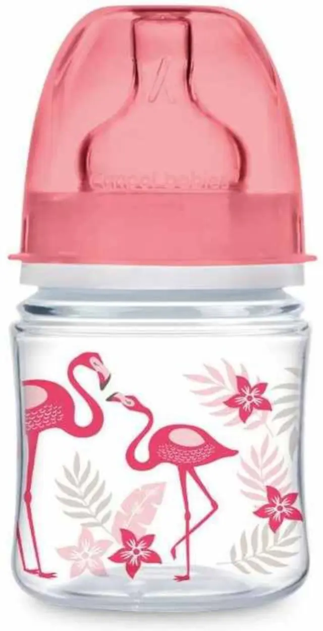 Μπιμπερό Πλατύ Κατά των Κολικών 120ml +0m PP Easy Start Jungle Canpol Flamingo Coral 35/226