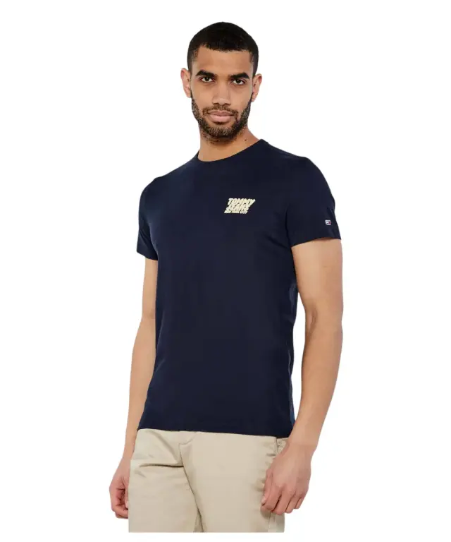 Tommy Hilfiger - Ανδρικό T-shirt με Λογότυπο DM0DM21863-C1G Μπλε - S