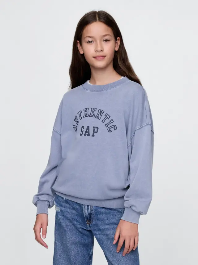 Μπλε Παιδικό Vintage Soft Americana Logo Φούτερ bainbridge blue - M