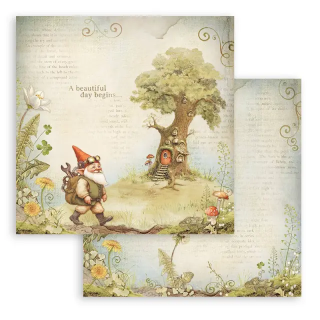 Χαρτιά scrapbooking 10τεμ, 30.5×30.5cm Stamperia, Hidden Grove 3