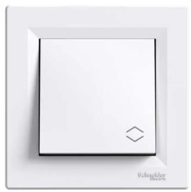 Asfora - 1pole 2way switch -10AX screwless, IP44 white