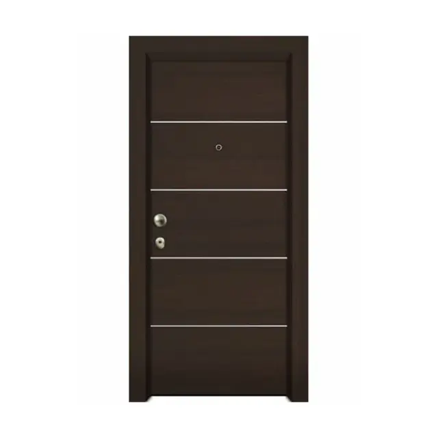 Θωρακισμένη πόρτα με επένδυση Laminate 4 Inox Kataskevastikh