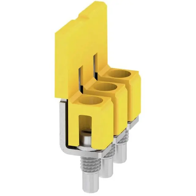 Cross-connector (terminal), when screwed in, yellow, 41 A, Number of poles: 3, Pitch in mm (P): 6.10, Insulated: Yes, Width: 7.6 mm