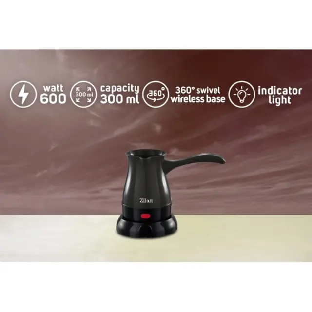 Ηλεκτρικός Βραστήρας Zilan 600W για 3-4 Φλιτζάνια σε Μωβ Χρώμα 3