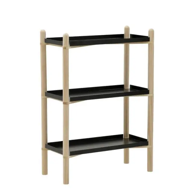 Ραφιέρα Φυσικό/Μαύρο Ξύλο/Μέταλλο 60x30x86cm 6-50-861-0017