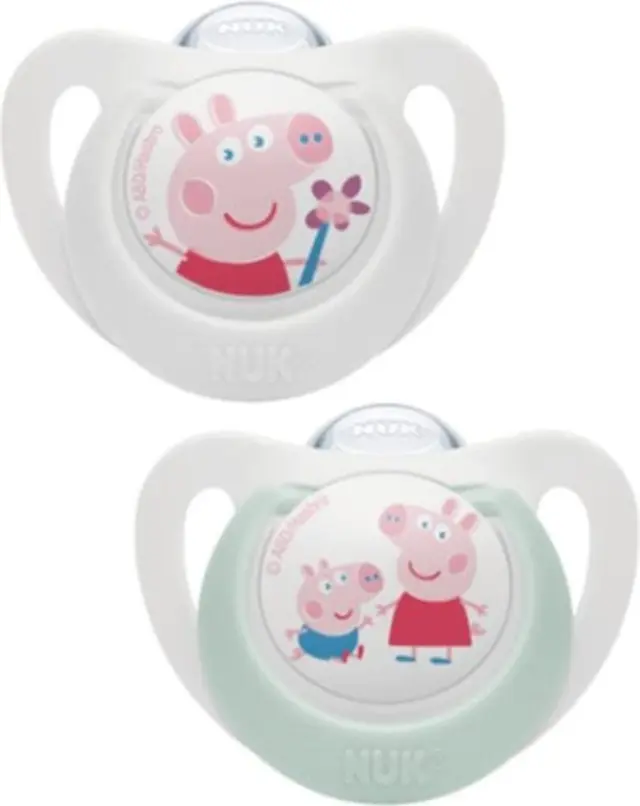 Nuk Πιπίλες Σιλικόνης με Θήκη Peppa Pig Star για 0-36 μηνών 2τμχ