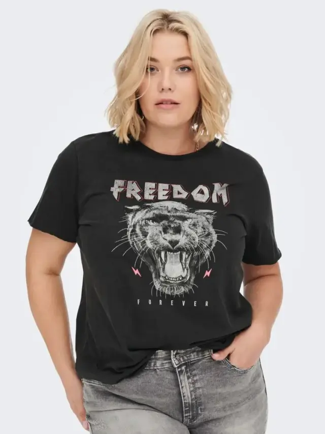 Only - Γυναικείο T-shirt Miko με Στάμπα 15270245 Μαύρο 2