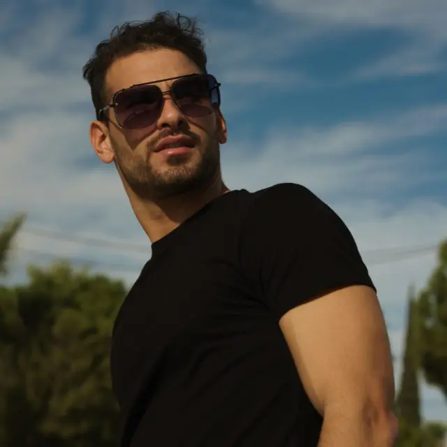Ghetto Double Beam Square Pilot Sunglasses Black Frame Unisex 2