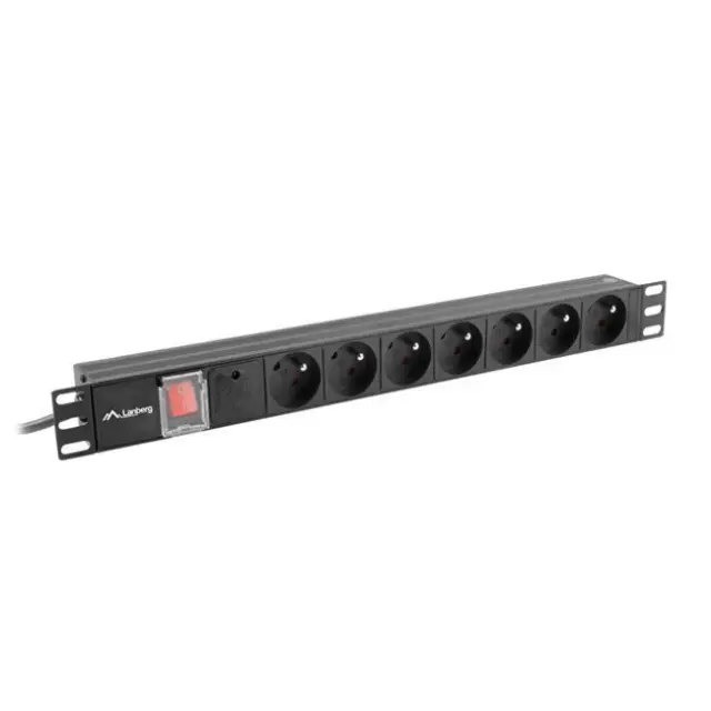Lanberg PDU 19" 1U 16A 2m 7x French Outlets Black (PDU-07E-0200-BK)