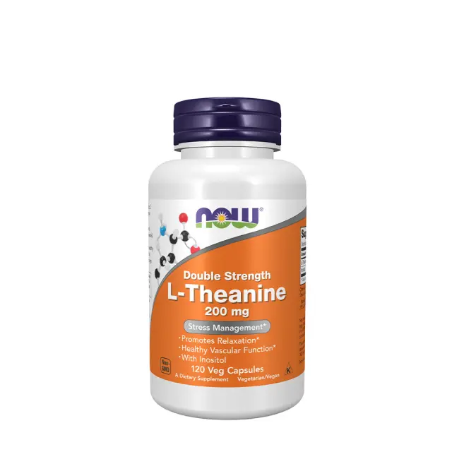 Now Foods L-Theanine, Double Strength 200 mg 120 Veg Capsules