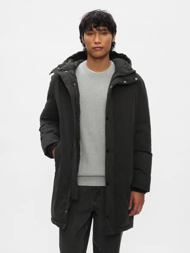 Μαύρο Padded Parka Πανωφόρι True black
