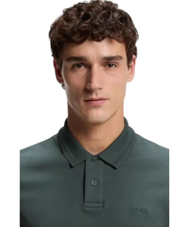 Hugo Boss - Ανδρική Μακρυμάνικη Μπλούζα Polo Pe_Interlock_Long 50527525-377 Πράσινο 3
