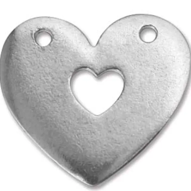 Μεταλλικό Σχήμα Πιούτερ - Heart 25x25mm - 1τεμ