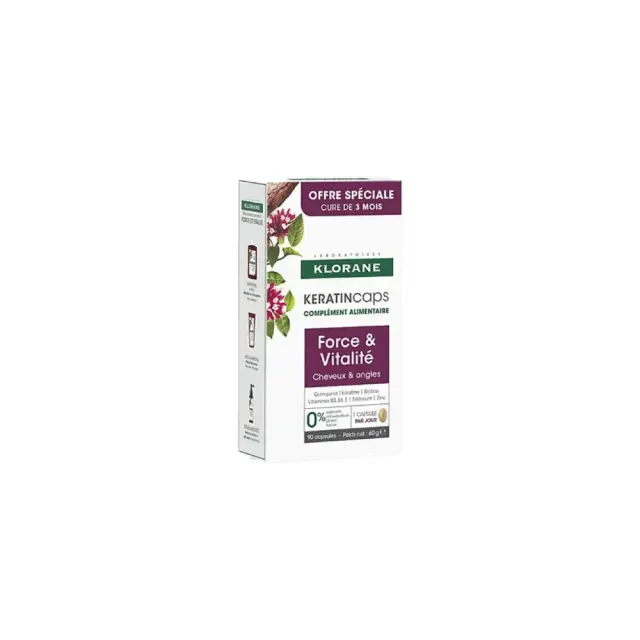 Klorane Keratin Caps for Hair & Nails,Συμπλήρωμα Διατροφής κατά της Τριχόπτωσης 90caps
