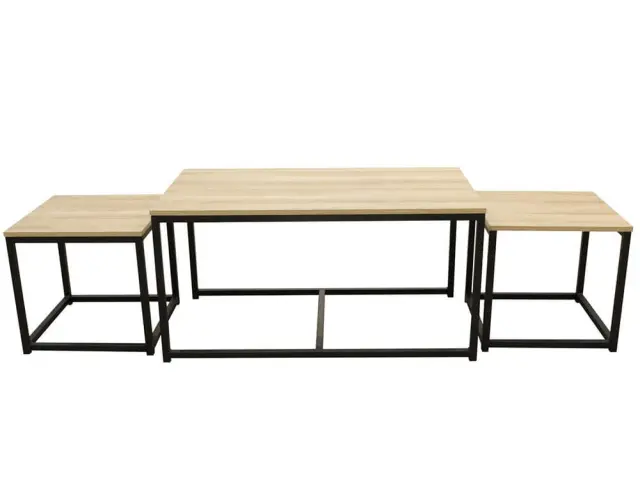 Σετ Τραπεζάκια Σαλονιού Seattle Home Deco Factory με διαστάσεις 90x50x45cm και 40x38x40cm - 3 τεμάχια HD6579 2