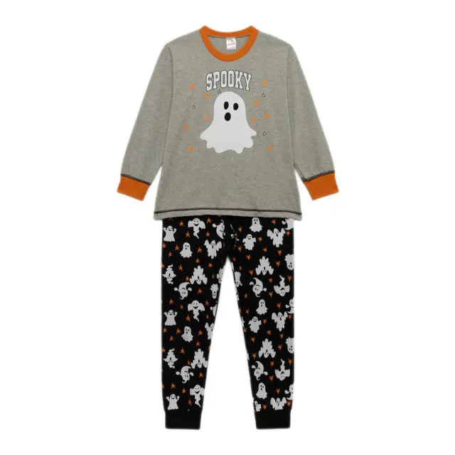 Minerva Παιδική Πυτζάμα Unisex Spooky, Χρώμα Γκρι Μελανζέ