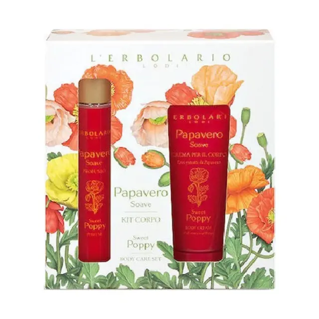 L Erbolario Promo Papavero Sweet Poppy Perfume 15ml + Body Cream 75ml