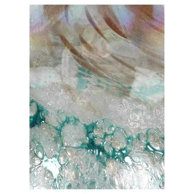 Βάζο Τιρκουάζ Γυαλί 24x24x22cm 2