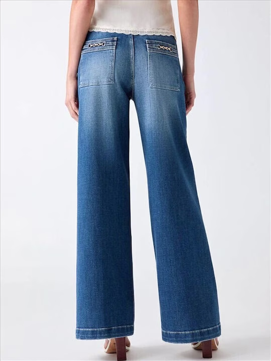 Guess Ψηλόμεσο Γυναικείο Jean Παντελόνι σε Relaxed Εφαρμογή Μπλε - 27 2