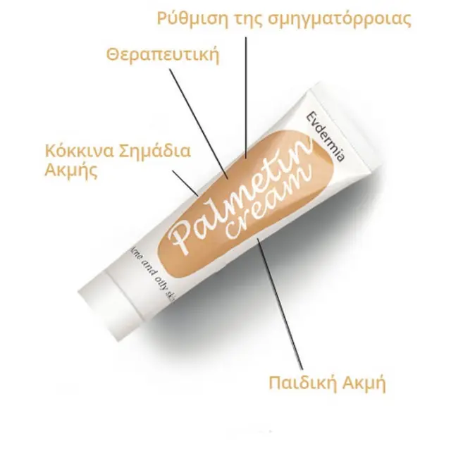 Evdermia Palmetin Cream Κρέμα για Λιπαρό Δέρμα με Τάση Ακμής 40ml 2