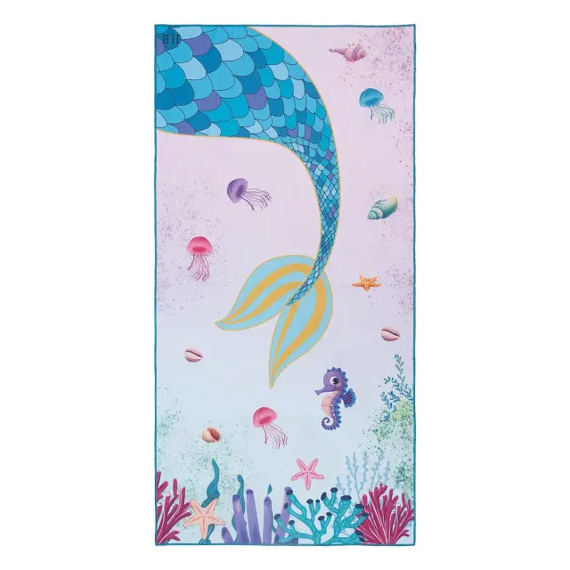 Beauty Home Πετσέτα θαλάσσης διπλής όψης παιδική Microfiber Αrt 2268 Βεραμάν