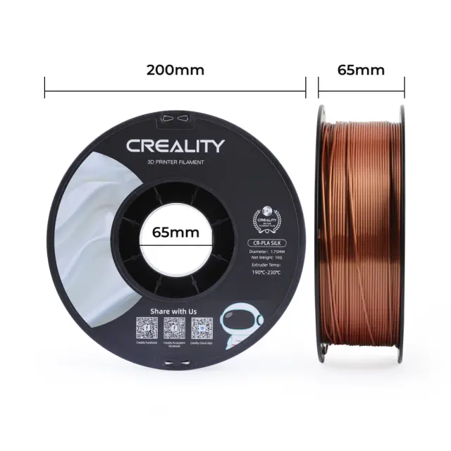 3D Printing Filament Creality CR-Silk PLA Red Copper (1Kg) 2