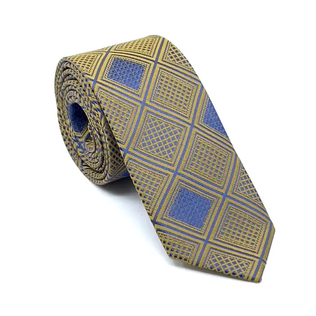 Χρυσαφί Σχεδιαστική Γραβάτα Microfiber Σετ με Μαντήλι