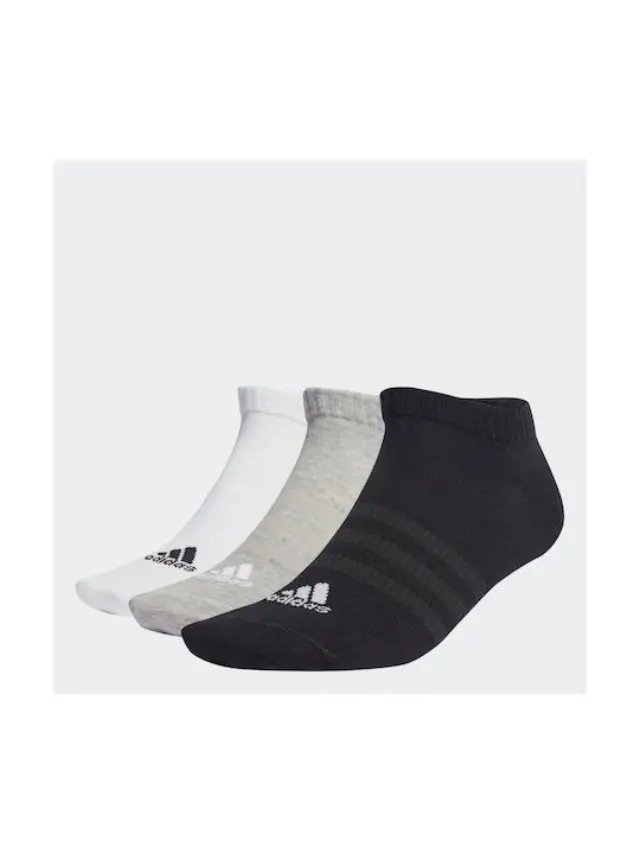 Adidas Thin Light Socks 3 Pair Grey/White/Black IC1337 - S