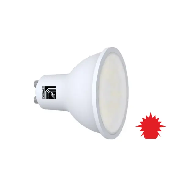 LED ΛΑΜΠΑ GU10 5W 230V 105° ΚΟΚΚΙΝΟ