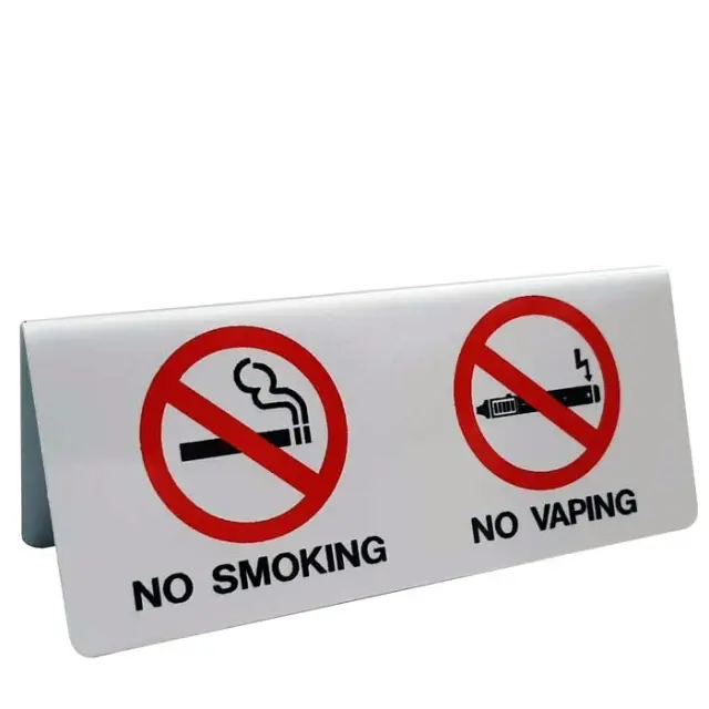 Πινακίδα Επιτραπέζια No Smoking/No Vaping Αλουμίνιο 3Τμχ