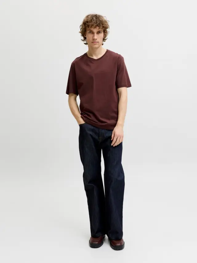 JJEORGANIC BASIC TEE SS O-NECK NOOS - Bitter Chocolate 2