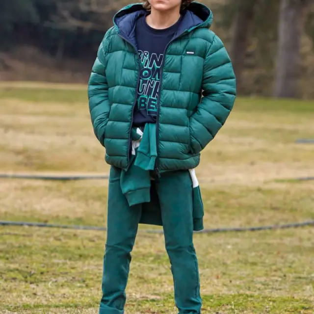 Junior 10 έως 18 ετών Παντελόνι slim fit Better Cotton μέντα - 10Ε