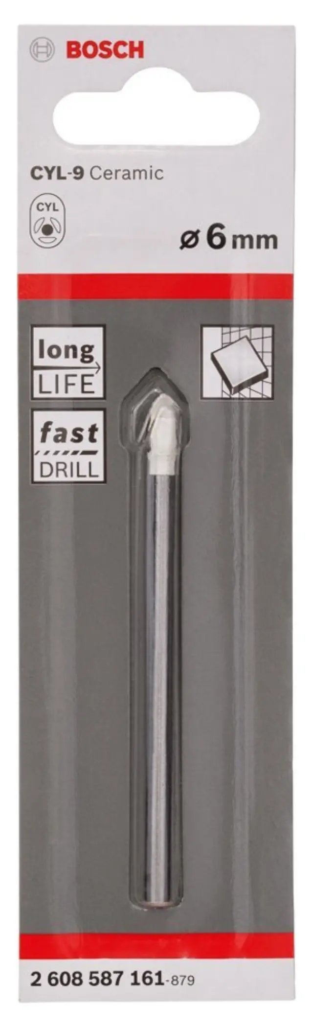 Τρυπάνι Γυαλιού Και Πλακιδίων Bosch 2608587161 Φ.6x80mm