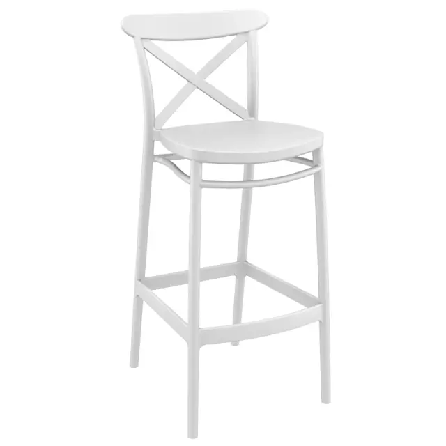 Σκαμπό Bar CROSS Λευκό PP 45x52x106cm