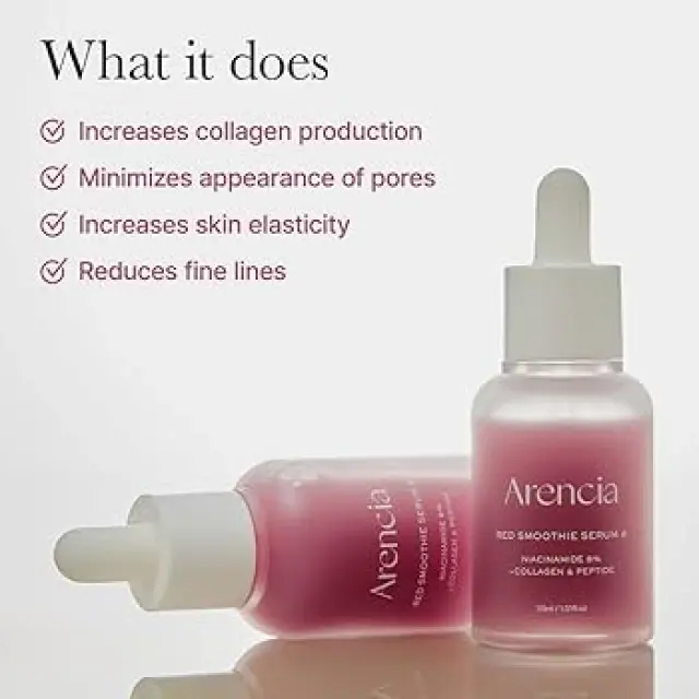 Arencia Red Smoothie Serum 8 Αντιγηραντικός Ορός Προσώπου με Νιασιναμίδη για Σύσφιξη, 30ml 3